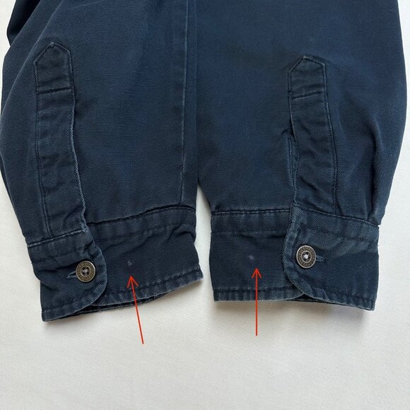 Levi's Men Vintage Canvas Fleece Plaid Lined Shacket Size XL Trucker Jacket Navy - Picture 5 of 12